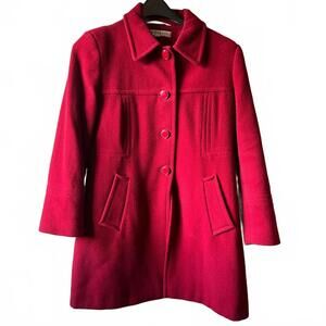 Larry Levine Bold Red Pea Coat